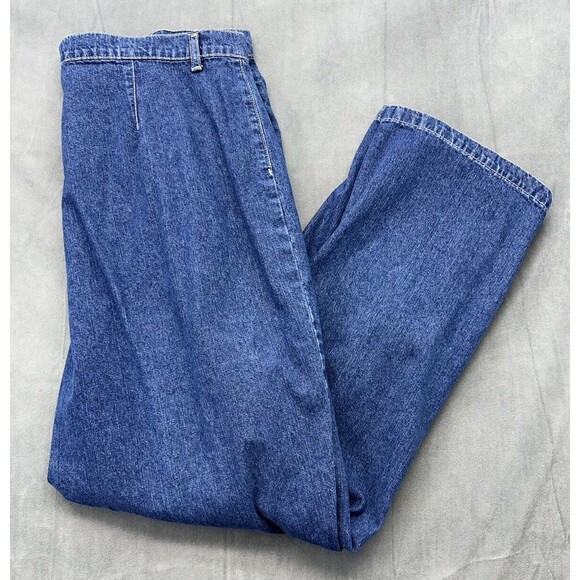 Nothing Jeans Womens 20 Blue Wide Flared Denim Y2K Button Fly Pockets Plus - Picture 1 of 12